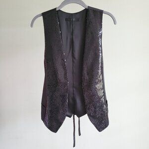 NWOT Sequin-embellished Black Vest